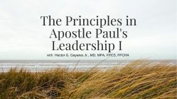 The Principles in Apostle Pauls Leadership I