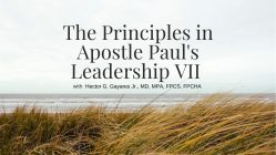 The Principles in Apostle Pauls Leadership VII